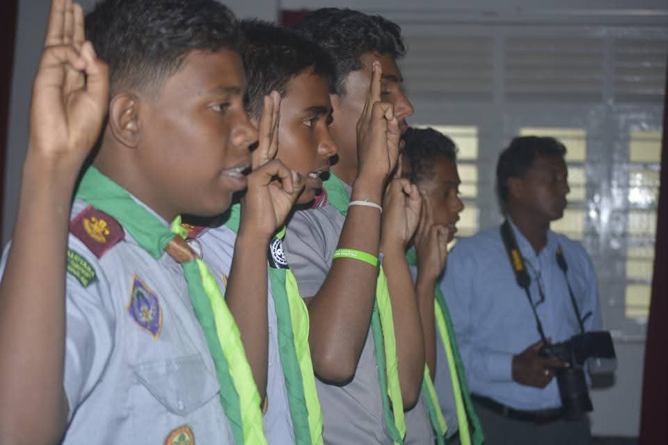 Young Prabhash in scout uniform — Kalutara Vidyalaya