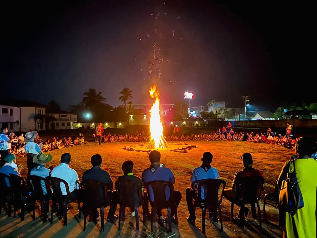 Scout campfire night